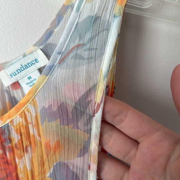 Sundance Floral Cupro Maxi Cream Dress Medium Slip Sleeveless Cottagecore Boho - Picture 4 of 6